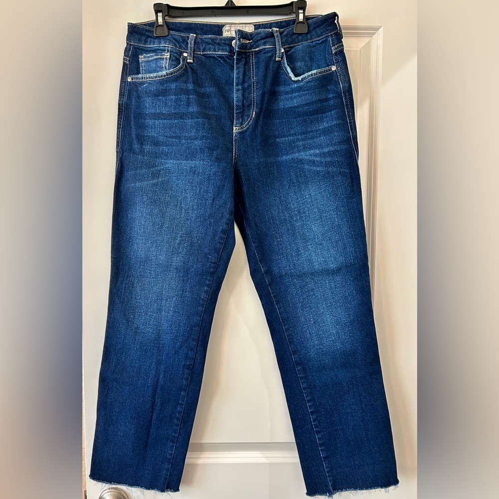 Free People Dark Wash Straight Leg Jeans